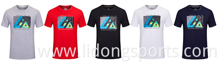 Custom Logo Printing Quick Dry Polyester Spandex Mens Athletic Sport T Shirt